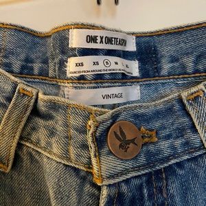 One Teaspoon Vintage Straight Leg Distressed Jeans
